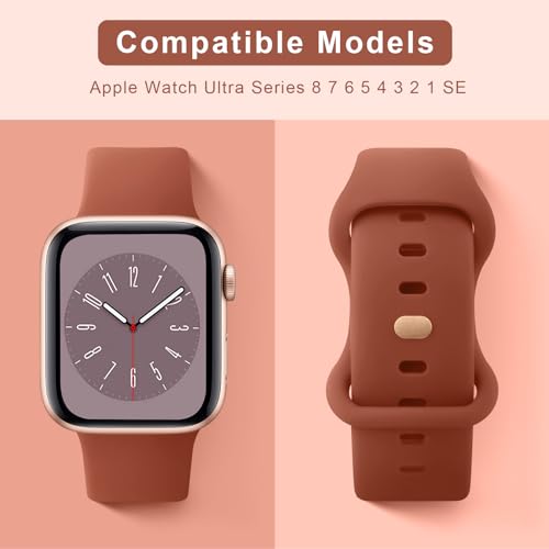 Tobfit Watch Strap Compatible with Apple Watch Series 8 7 6 5 4 3 2 1 SE 38 mm 42mm 40mm 44mm(Watch Not Included), Smartwatch band for Men Women, Strap for iWatch 8 7 6 5 4 3 2 1 (42mm, Claybank) - Image 2