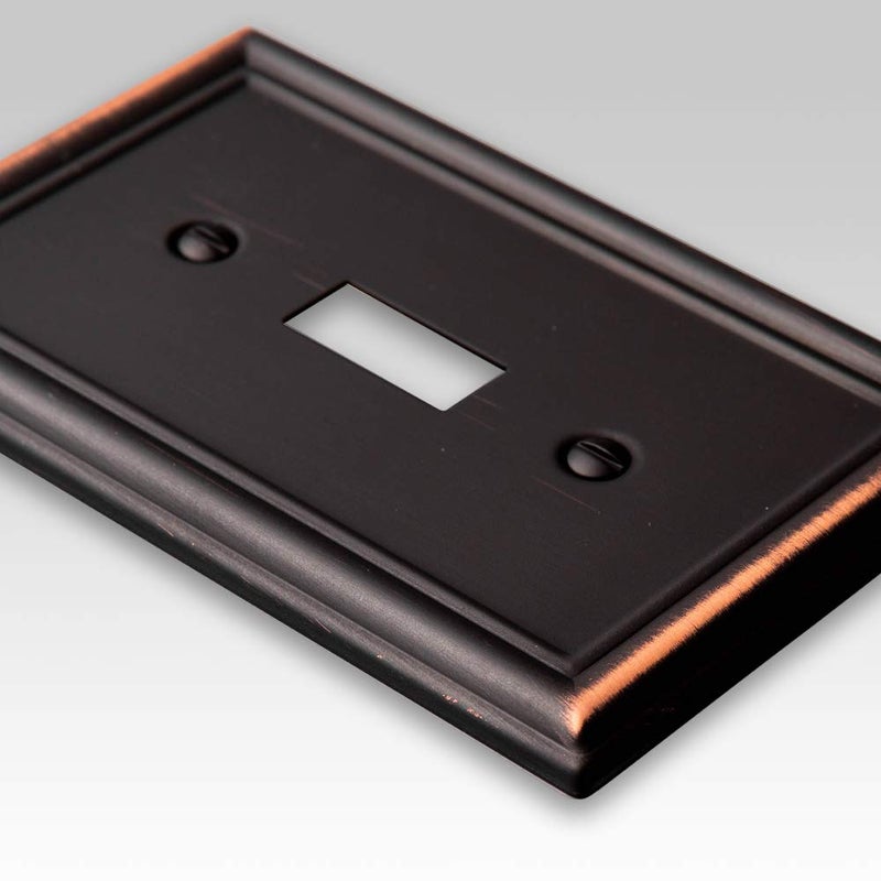 Amerelle 149TDB Chelsea Wallplate, 1 Toggle, Steel, Aged Bronze, 1-Pack - Image 2