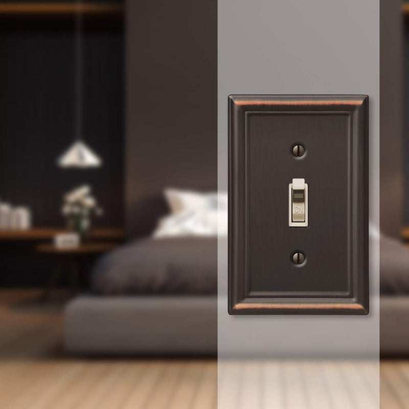 Amerelle 149TDB Chelsea Wallplate, 1 Toggle, Steel, Aged Bronze, 1-Pack - Image 3