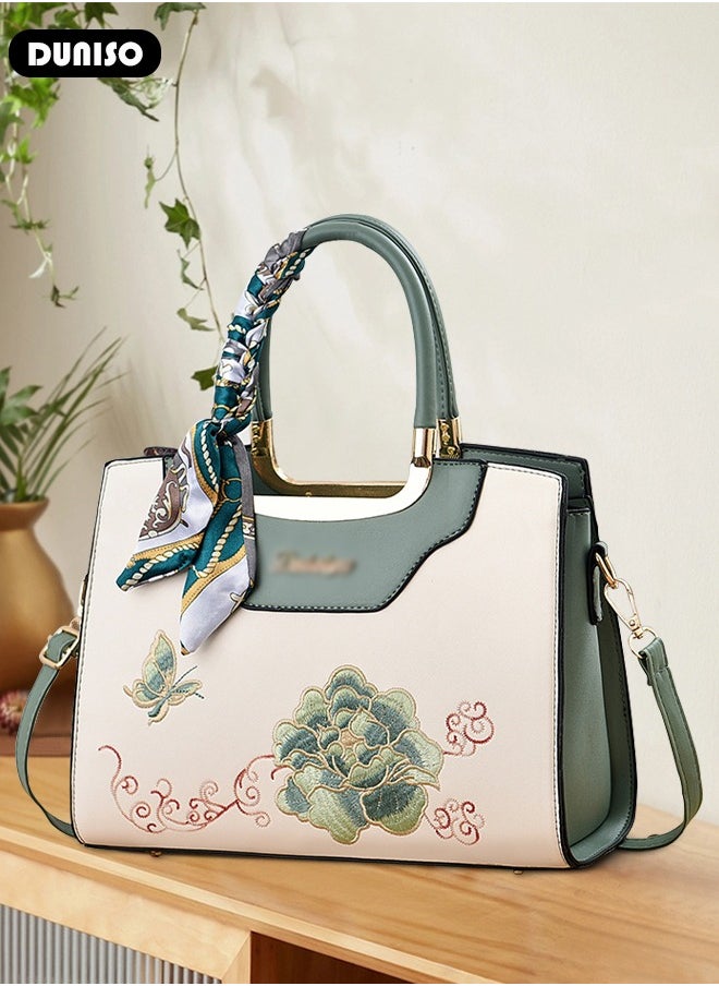 DUNISO Large-capacity Shoulder Bag, Fashion Elegant Handbag, Multi-pocket PU Leather Crossbody Bag Clutch Bag,Luxurious Ladies Casual Tote Purse Shoulder Bag with Adjustable Strap for Ladies Girls  - Image 3