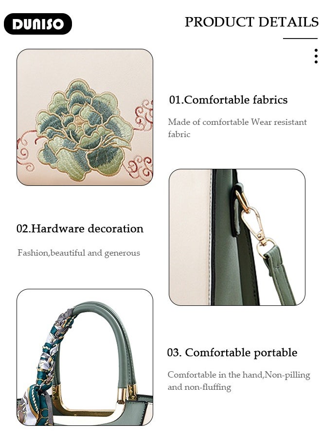 DUNISO Large-capacity Shoulder Bag, Fashion Elegant Handbag, Multi-pocket PU Leather Crossbody Bag Clutch Bag,Luxurious Ladies Casual Tote Purse Shoulder Bag with Adjustable Strap for Ladies Girls  - Image 4