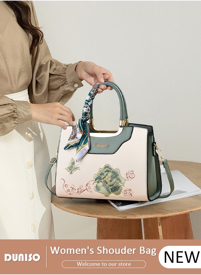 DUNISO Large-capacity Shoulder Bag, Fashion Elegant Handbag, Multi-pocket PU Leather Crossbody Bag Clutch Bag,Luxurious Ladies Casual Tote Purse Shoulder Bag with Adjustable Strap for Ladies Girls  - Image 1