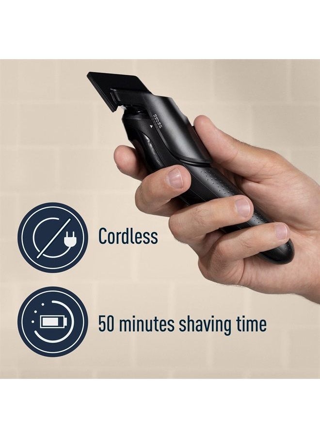 King C. Gillette Cordless Beard Trimmer for Men, Kit includes 1 Trimmer, 3 Interchangeable Combs, 1 Cleaning Brush, 1 Charger, 1 Travel Bag, BLUE  - Image 5