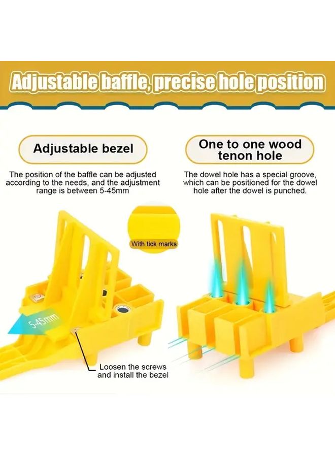 1 Set Handheld Drill Guide Hole Saw Tool Woodworking Dowelling Jig Drill Bits - Image 3