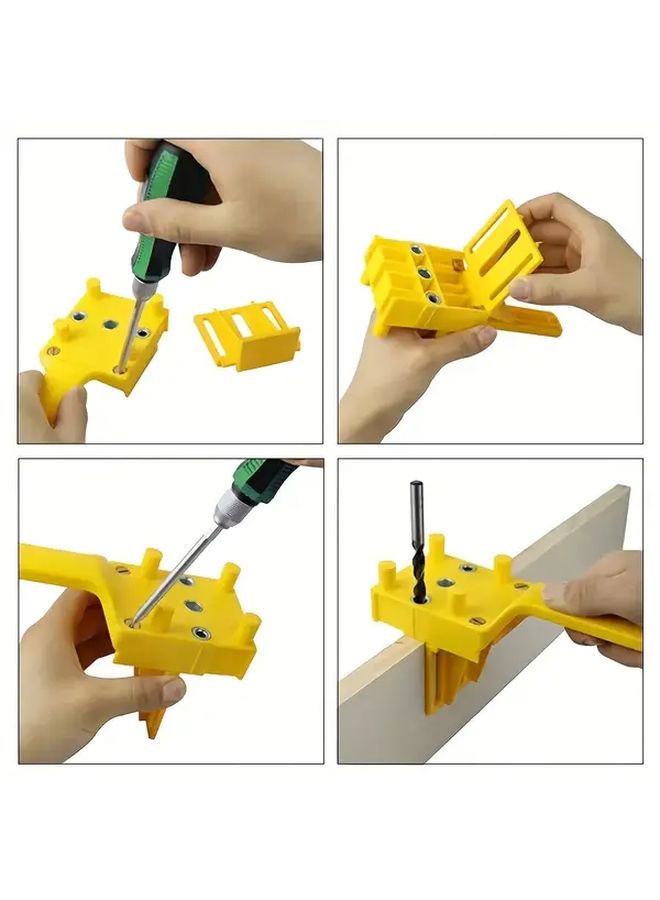 1 Set Handheld Drill Guide Hole Saw Tool Woodworking Dowelling Jig Drill Bits - Image 4