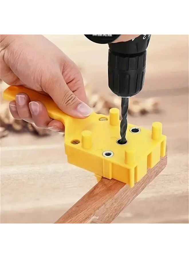 1 Set Handheld Drill Guide Hole Saw Tool Woodworking Dowelling Jig Drill Bits - Image 2