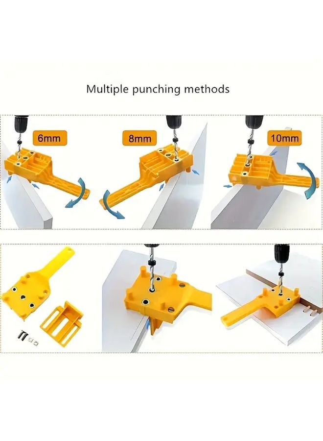 1 Set Handheld Drill Guide Hole Saw Tool Woodworking Dowelling Jig Drill Bits - Image 5