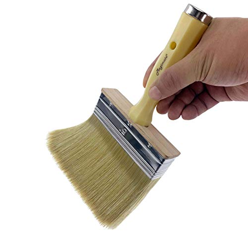 Magimate Deck Brush for Applying Stain, 5-inch Paint Brush, Medium Size for Quick Decking, Fence, Walls and Furniture Paint Application, Handle Threaded for Extension Use, Multicolor - Image 2