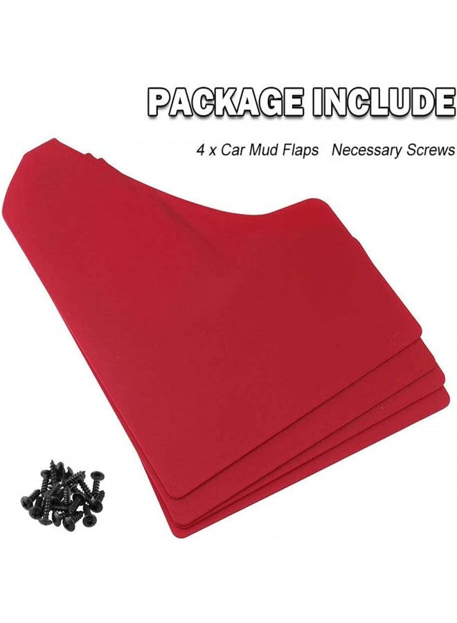 RULLINE RULLINE Car Mud Flaps Universal Fit Red Splash Guards (4 Pack) Fender,with 20 Pieces 6mm Fastener Rivet Clips  - Image 3