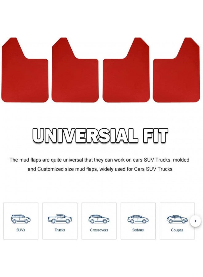 RULLINE RULLINE Car Mud Flaps Universal Fit Red Splash Guards (4 Pack) Fender,with 20 Pieces 6mm Fastener Rivet Clips  - Image 2