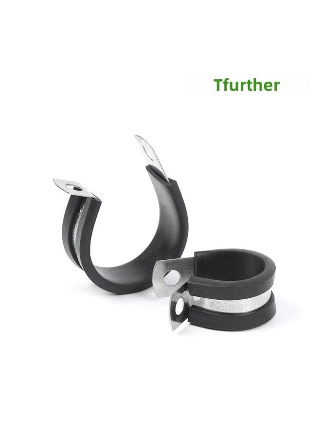 Tianyuan Clamp Stainless Steel Tape Clamp Rubber Pad Hose Clamp Ring Quality Suitable For 304 Material (15 Width)-Specification Model:34mm  - Image 1