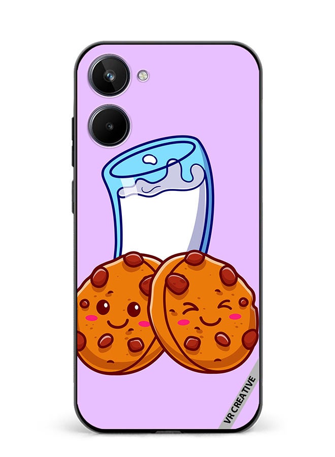 VR CREATIVE Protective Case Cover For Realme 10 Milk And Cookies Design Multicolour - Image 1