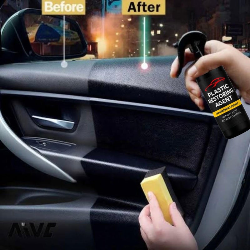 Scentora Premium Plastic Restoring Agent – Long-Lasting Shine & UV Protection – Restores Faded Plastic, Rubber & Vinyl – Car Interior & Exterior Trim Restorer (3) - Image 2