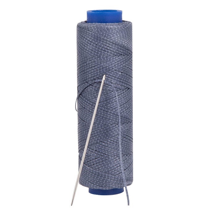 WAXED THREAD STRONG THREAD FOR LEATHER UPHOLSTERY SHOE BAG INCL NEEDLE COLOUR DARK GREY