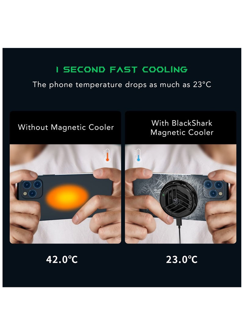 BLACK SHARK Phone Cooler Black Shark Magnetic Cooler, for MagSafe iPhone 12 13 14 15 Series, Cell Phone Cooling Fan Portable Phone Radiator Cooling Fan, Gaming Semiconductor Cooling for Android/Tablet/iPad  - Image 2