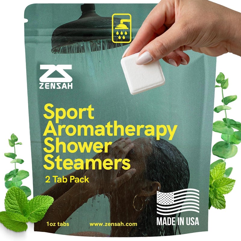 Zensah Sport Shower Steamers  Relaxing Aromatherapy Shower Bombs USA Made with Natural Eucalyptus Essential Oil Birthday Gifts for Self Care Colds and Muscle Recovery for Women and Men