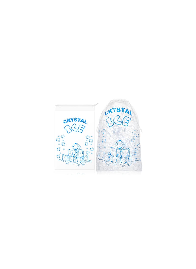 SYOSI Plastic Ice Packs, 8 Lb Ice Packs with Drawstring Heavy Duty Reusable Bag, Safe and Odorless, Can be In Direct Contact with Food, Indoor and Outdoor Not Easy To Tear for Party, Picnic, Travel(100pcs)  - Image 1