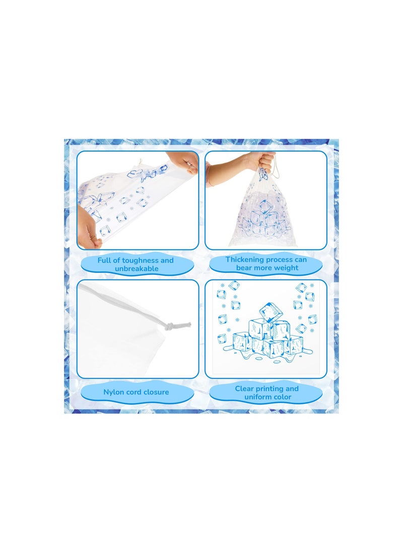 SYOSI Plastic Ice Packs, 8 Lb Ice Packs with Drawstring Heavy Duty Reusable Bag, Safe and Odorless, Can be In Direct Contact with Food, Indoor and Outdoor Not Easy To Tear for Party, Picnic, Travel(100pcs)  - Image 2