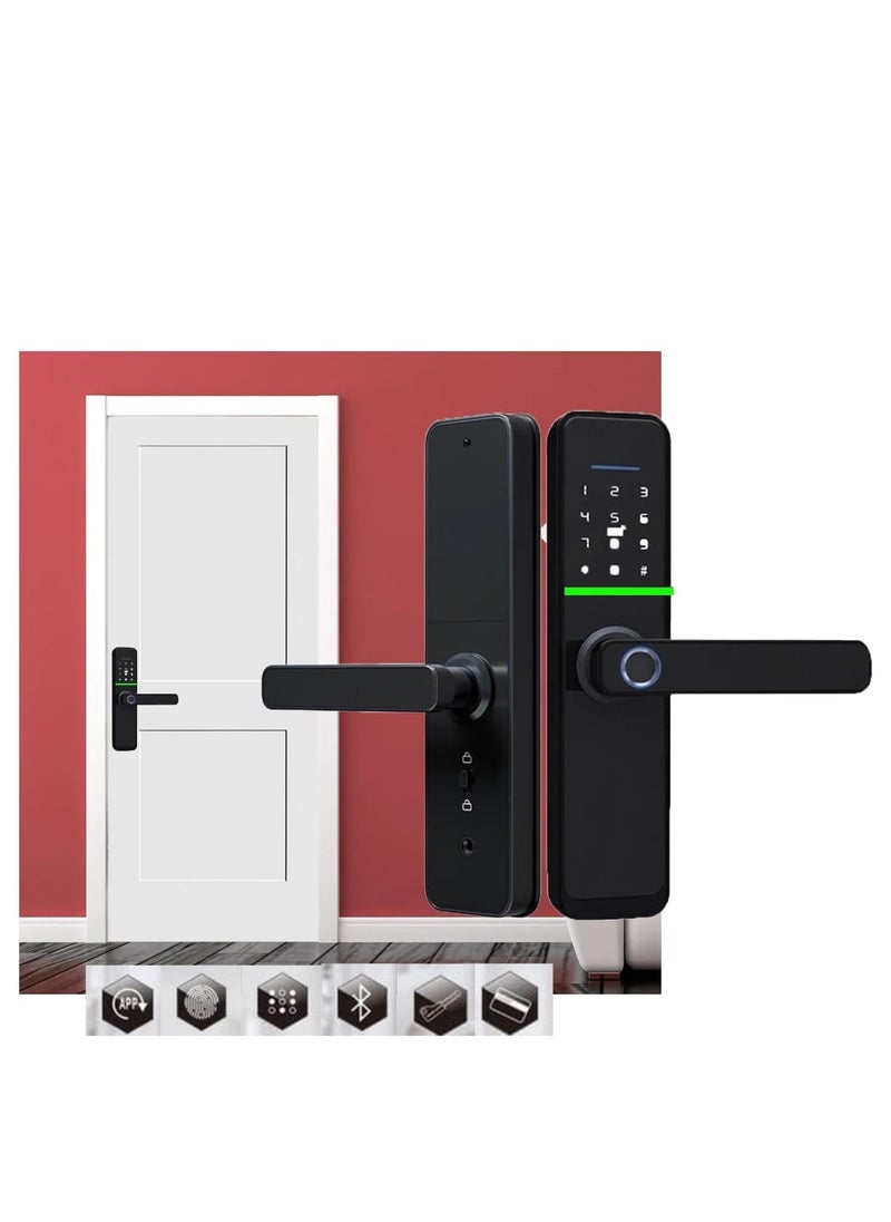 ROBUSTLINE - Electronic Smart Front Door Lock With 5 Function- Fingerprint Digital Deadbolt Smart Ic Card Keyless Bluetooth Key Smart App Remote Control 2 Years Warranty - Image 1