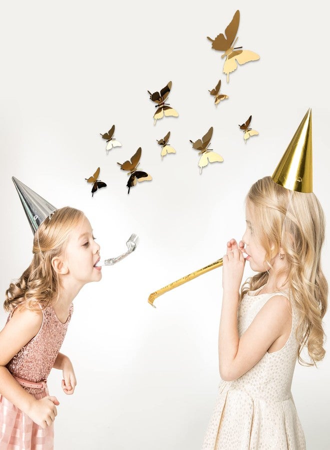 فيرايكل مجموعة فيرايكل من 24 قطعة من زينة الفراشات المعدنية، فراشات ثلاثية الأبعاد طائرة للسقف، ديكور فني لطيف يمكنك صنعه بنفسك لغرفة النوم أو غرفة المعيشة أو النافذة، مقاسات: 2.36 بوصة، 3.94 بوصة، 5.9 بوصة - Image 5