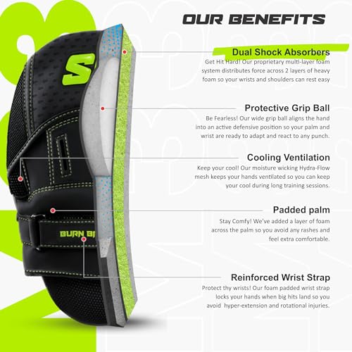 Starpro Curved Boxing Mitts - Punch Mitts Training Hand Pads for Men Women with Secure Hook & Loop MMA Muay Thai - Image 3