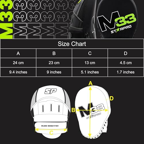 Starpro Curved Boxing Mitts - Punch Mitts Training Hand Pads for Men Women with Secure Hook & Loop MMA Muay Thai - Image 2