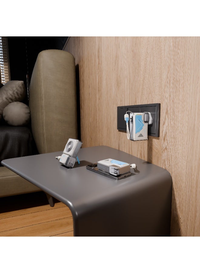 باورولوجي بنك طاقة MagSafe بسعة 10000 ملّي أمبير/ساعة مع شحن سريع PD بقدرة 35 واط وشاحن جداري بسعة 10000 ملّي أمبير/ساعة مع قابس تيار متردد مدمج وشحن لاسلكي بقدرة 15 واط، سلك USB-C إلى USB-C، بنك طاقة لشحن 4 أجهزة، مدخل/مخرج Lightning، شحن متزامن – أبيض - Image 2