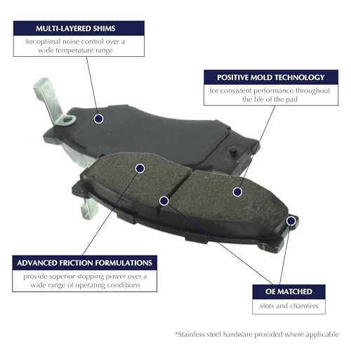 Centric Parts Centric 105.09760 Posi Quiet Premium Ceramic Disc Brake Pad Set with Shims For Select Lexus and Toyota Model Years - Image 3