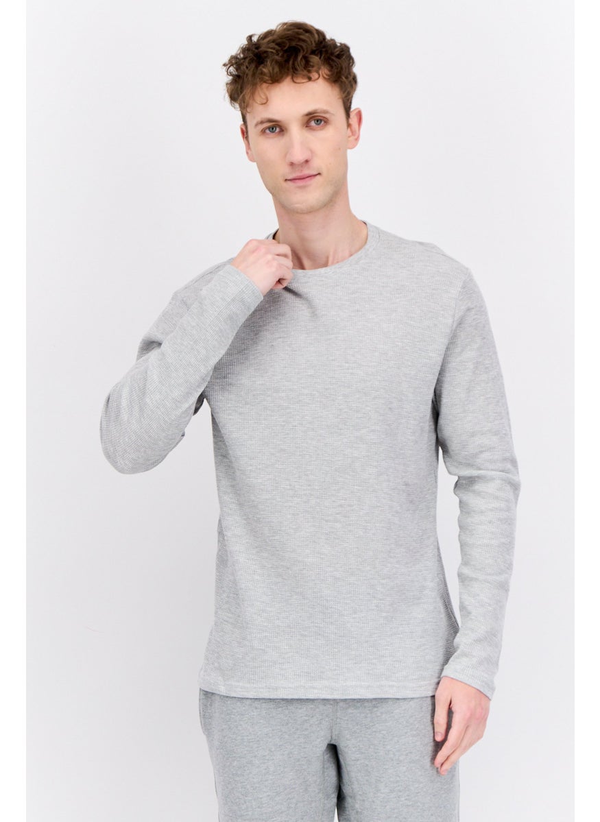 Company Eighty One - Men 2 Pack Crew Neck Long Sleeve Textured T-Shirt, Navy - Image 1