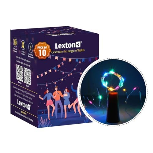 Lexton Multicolor Cork Light | 20 Led | Multicolor | Pack of 10 | for Indoor & Outdoor Decorations - Image 1