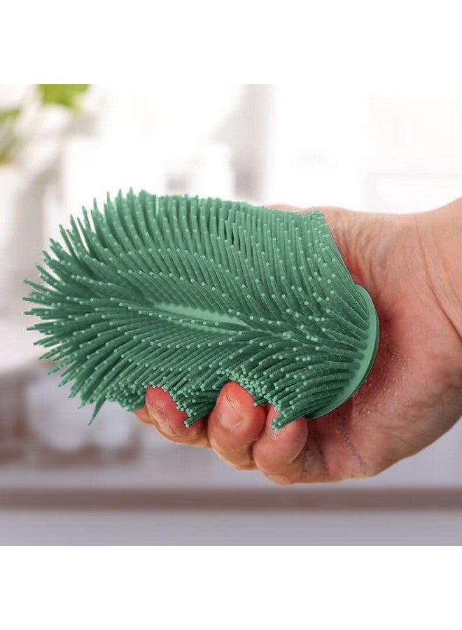 eHomeA2Z Silicone Body Scrubber, Gentle exfoliating Body Scrubber That's Easy to Clean, Lathers Well, Long Lasting, and More Hygienic Than Traditional Shower Loofah (Olive Green) - Image 3