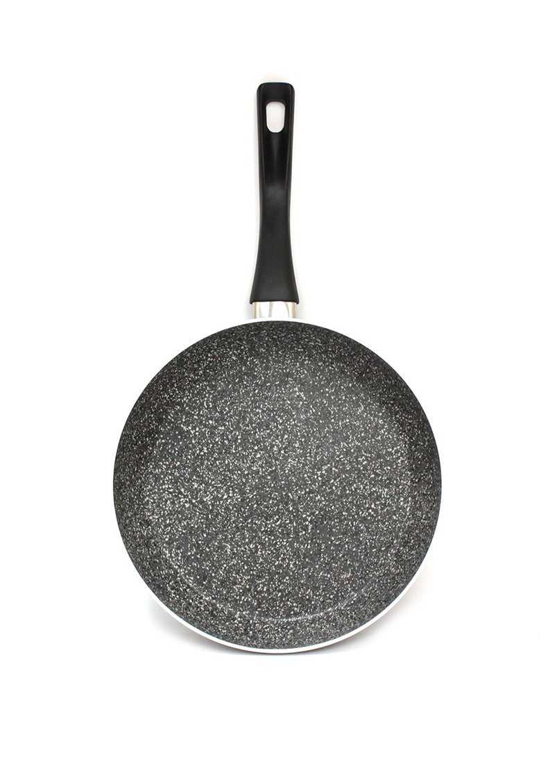 Hascevher مقلاة جرانيت غير لاصقة فاخرة بتشطيب رمادي مرقط مع مقبض مريح، مصنوعة في تركيا، مقلاة متينة للقلي والشي والطهي الصحي في المطبخ - Image 3