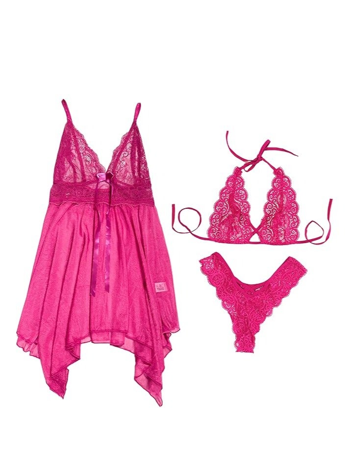 Accessorize Kingdom Accessorize Kingdom Women Nightwear with Lace Lingerie Set  - Image 1