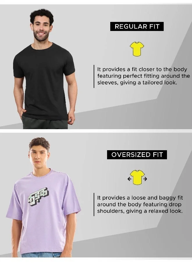 بيونغ تيشيرت رجالي كبير بطبعة زهرية