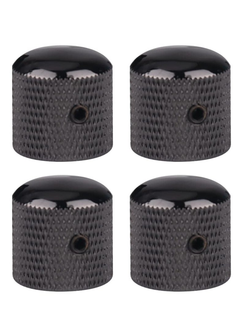 null - 4Pcs Metal Guitar Knobs Volume Tone Control Knobs Dome Knobs with with Allen Keys Screws for Fender Telecaster Gibson Les Paul Electric Guitar Bass (Black) - Image 1