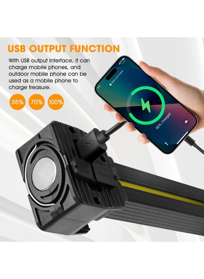 FDTY Portable lighting Light, 180 Degree Folding Magnetic Work Light, 7th Gear Dimming, Portable Magnetic LED Flashlight with Hanging Hook, Handheld USB Rechargeable Power Bank Camping Light - Image 4