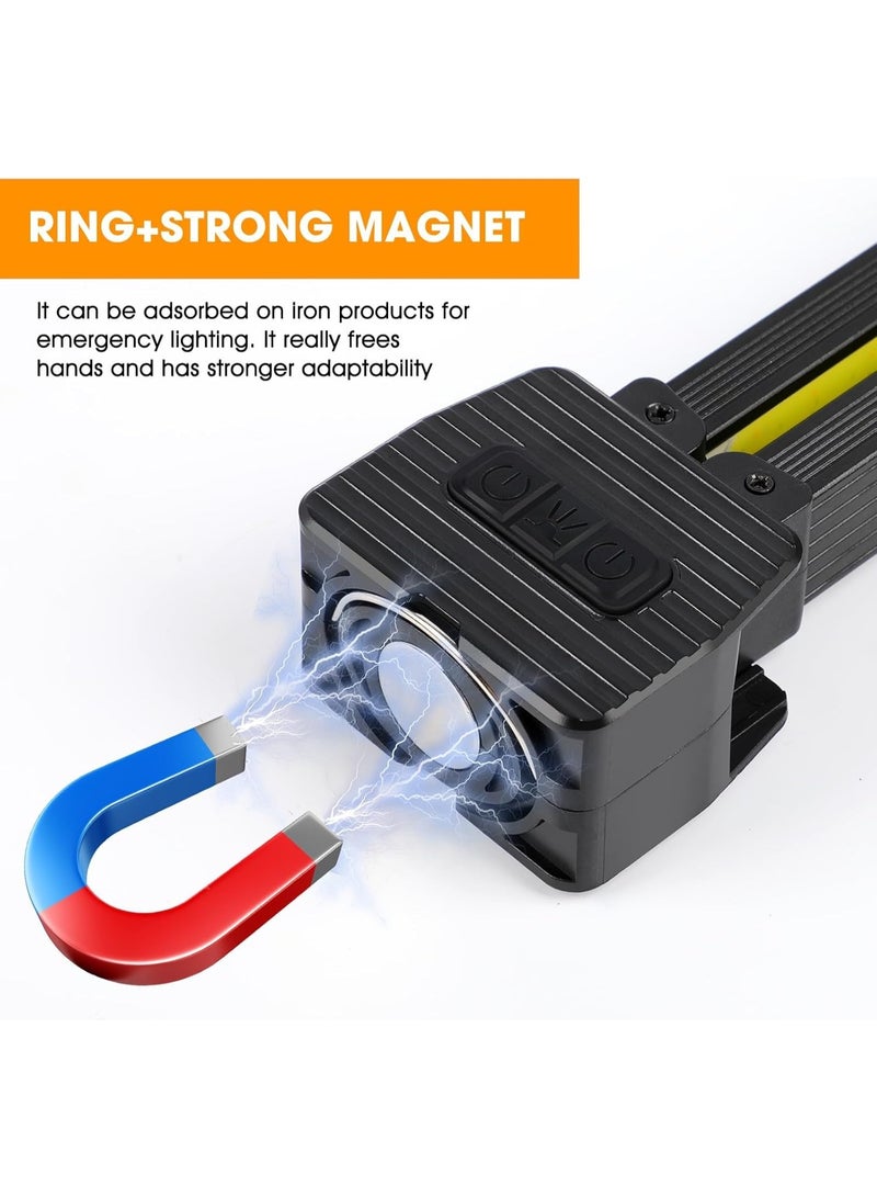 FDTY Portable lighting Light, 180 Degree Folding Magnetic Work Light, 7th Gear Dimming, Portable Magnetic LED Flashlight with Hanging Hook, Handheld USB Rechargeable Power Bank Camping Light - Image 5