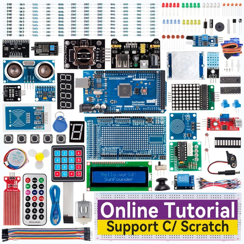 SunFounder Project The Most Complete Electronics Starter Kit Compatible with Arduino Mega 2560 R3 Mega328 Nano 73 Tutorials Included
