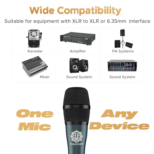 DIGIMORE Professional XLR Dynamic Microphone | Cardioid Pickup | for Vocals, Professional Studio & Live Performance (D-1030) - Image 5