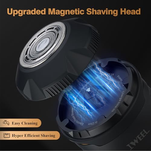 IWEEL Head Shavers for Bald Men Magnetic Electric Razor Rechargeable Head and Face Shaver for Men Beard Trimmer IPX7 Waterproof Wet/Dry Bald and Skull Shavers Cordless Grooming Kit for Travel Home - Image 4