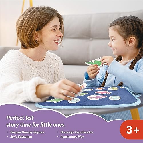 CHEFAN Felt Flannel Boards Stories Precut Figures for Toddlers Preschool Craft Toy Gifts for Kids Storytelling Interactive Teaching Activity KitsWheels On BusBaby SharkItsy Bitsy SpiderBingo - Image 5