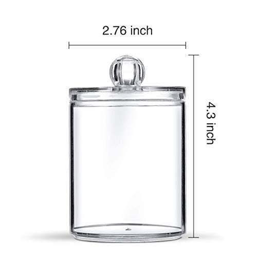 Kamay's 2PCS Transparent Dust-proof Cotton Ball Pad Swabs Make Up Pads Dispenser Holder Organizer Container with lid Multifunction Acrylic Cosmetic Makeup Organizer (SF-297-2) - Image 3