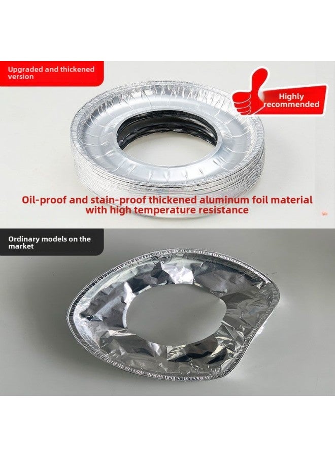 Gas Stove Oil-proof Sticker Protective Mat Aluminum Foil Tin Paper Ring Kitchen Stove Round Waterproof Cover Household Stain-proof-size:10 Square Types  - Image 2