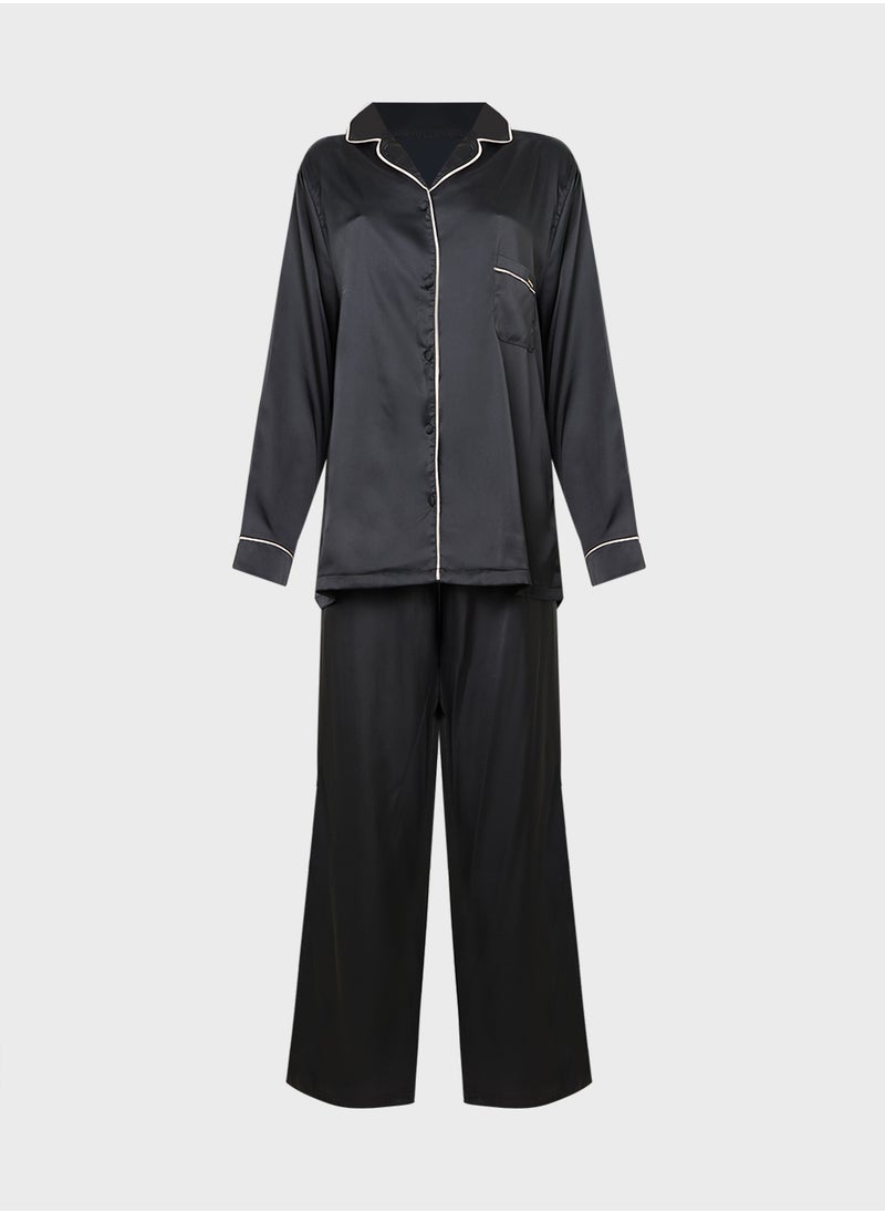 BLUEBELLA Pocket Detail Shirt & Pyjama Set  - Image 1
