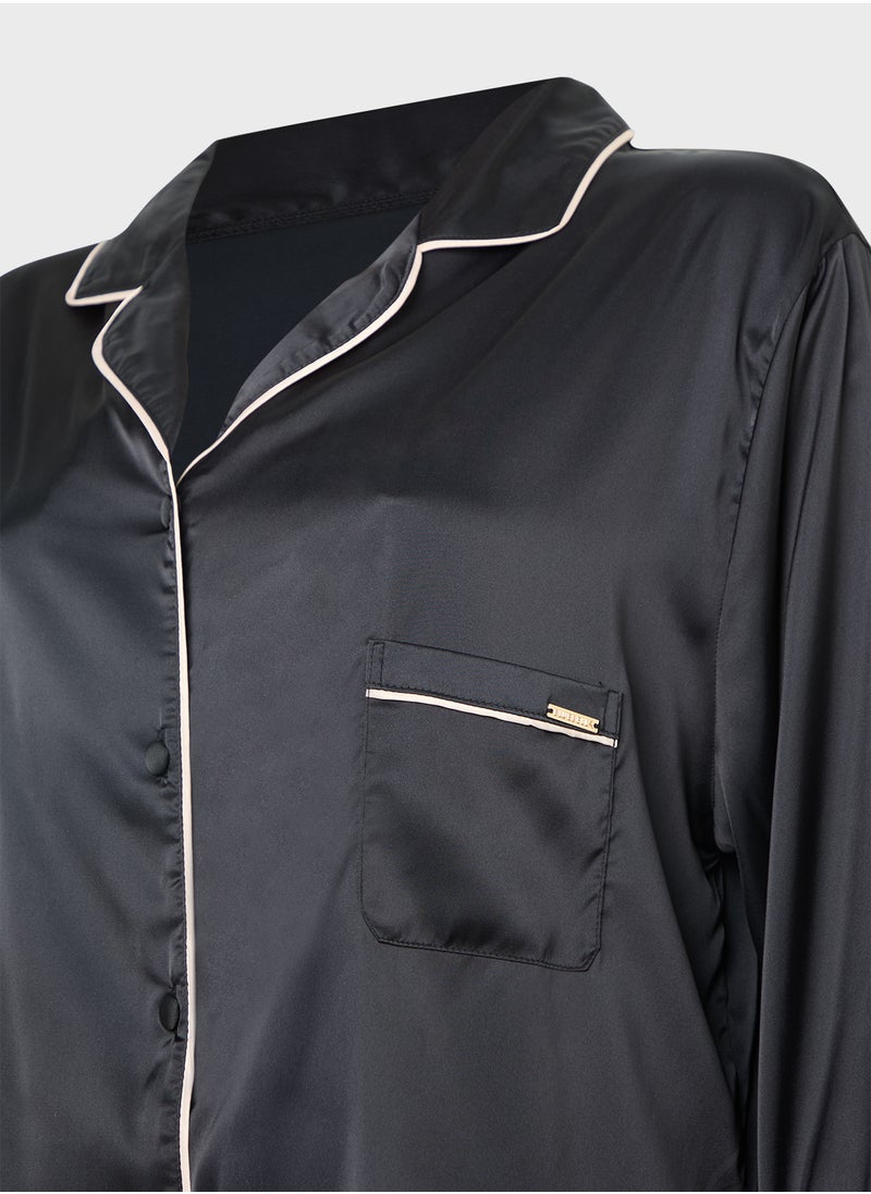 BLUEBELLA Pocket Detail Shirt & Pyjama Set  - Image 4