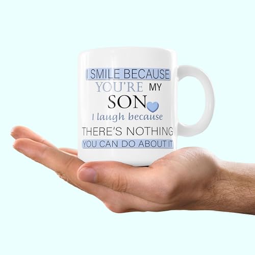 ASHVAH I Smile Because You are My Son Ceramic Coffee Mug Son Gifts for Birthday - Image 3