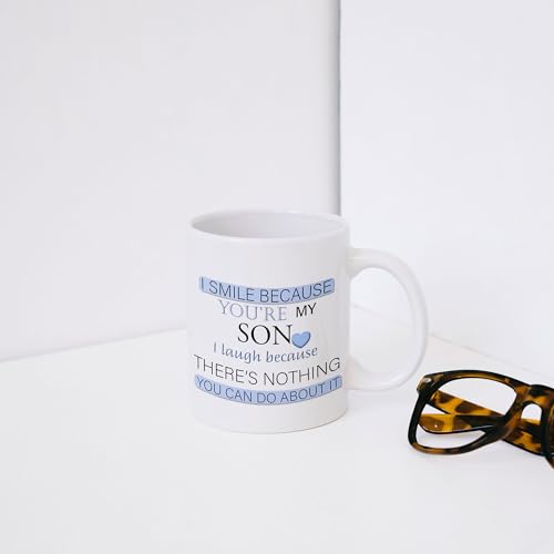 ASHVAH I Smile Because You are My Son Ceramic Coffee Mug Son Gifts for Birthday - Image 4