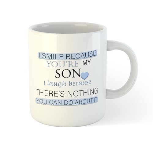 ASHVAH I Smile Because You are My Son Ceramic Coffee Mug Son Gifts for Birthday - Image 2