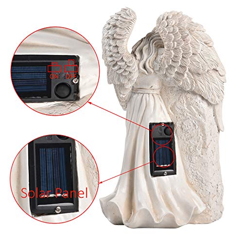 BAYN Angel Garden Statues Outdoor Decor, Solar Angel Figurines Lights for Garden Decoration Yard Art Memorial Gifts for Loss of Loved One - Image 4