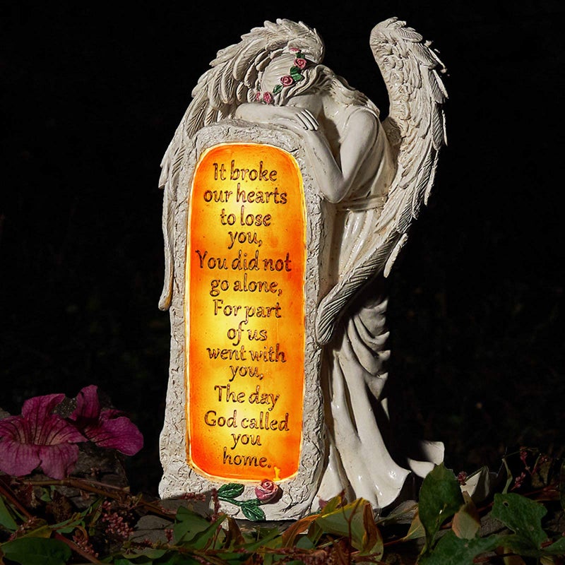 BAYN Angel Garden Statues Outdoor Decor, Solar Angel Figurines Lights for Garden Decoration Yard Art Memorial Gifts for Loss of Loved One - Image 2